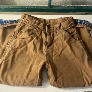 Kids Carhartt flannel lined pants Sz 6